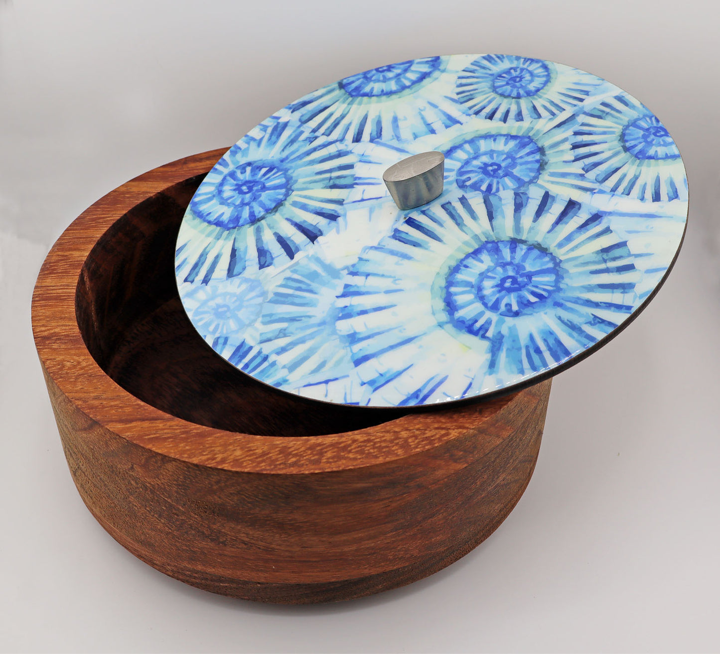 Tortillla Warmer Handmade Parota Wood, Snails Contemporary design.