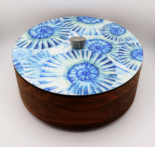 Tortillla Warmer Handmade Parota Wood, Snails Contemporary design.