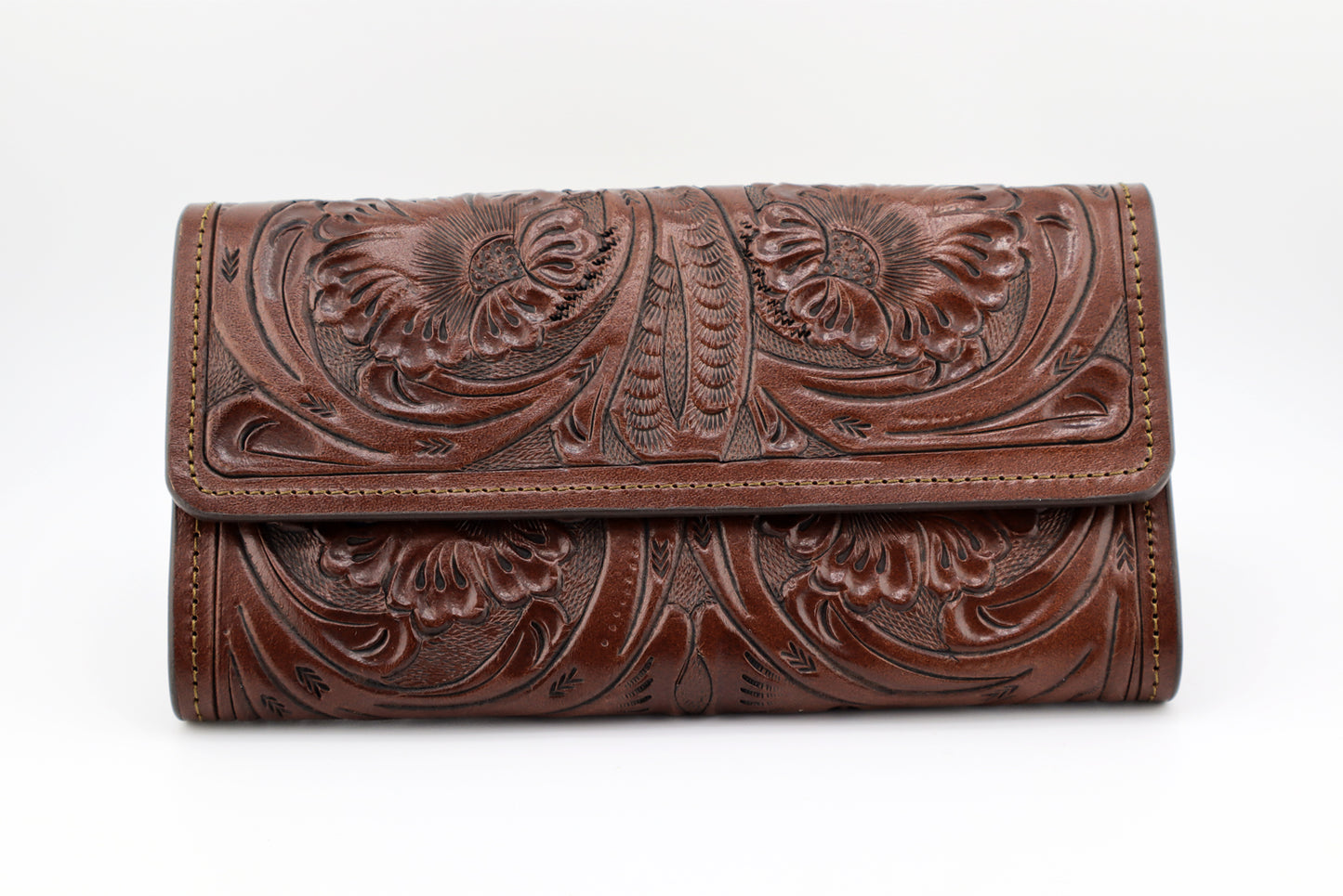 Leather Wallet for Women, Tooled Leather Wallet