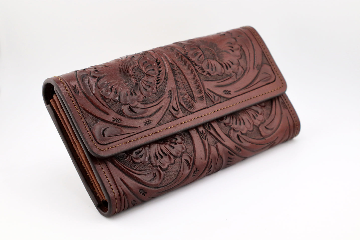 Leather Wallet for Women, Tooled Leather Wallet