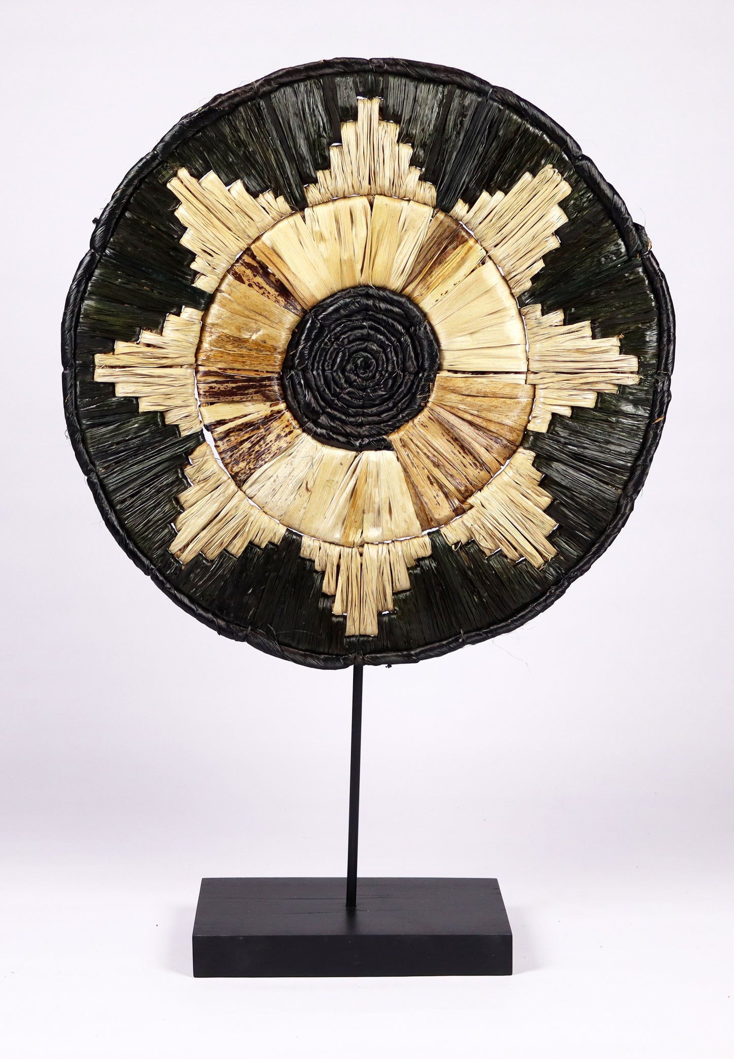 Handmade Nature Sculpture Contemporary Elegant with Black Wood Stand