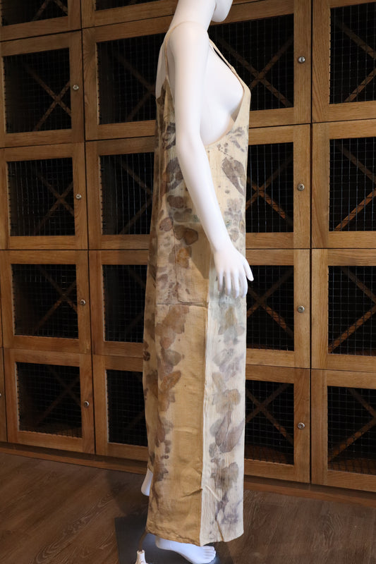 Elegant Natural Jumpsuit Print Leaves and Flowers