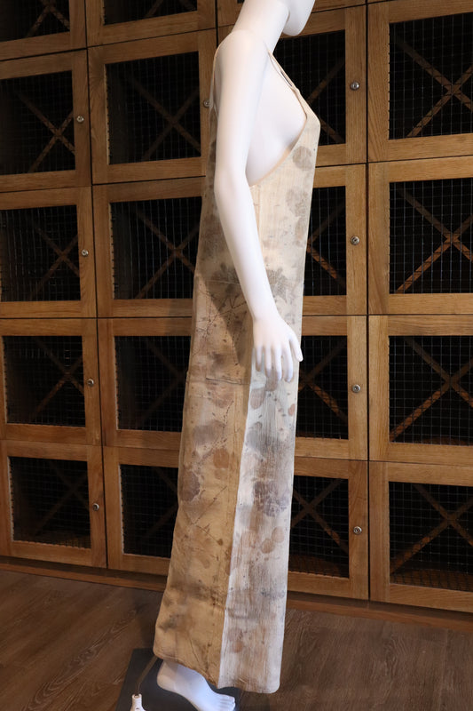 Elegant Natural Jumpsuit Print Leaves and Flowers