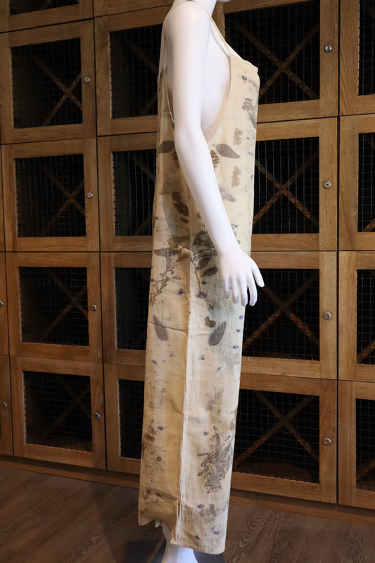 Elegant Natural Jumpsuit Print Leaves and Flowers