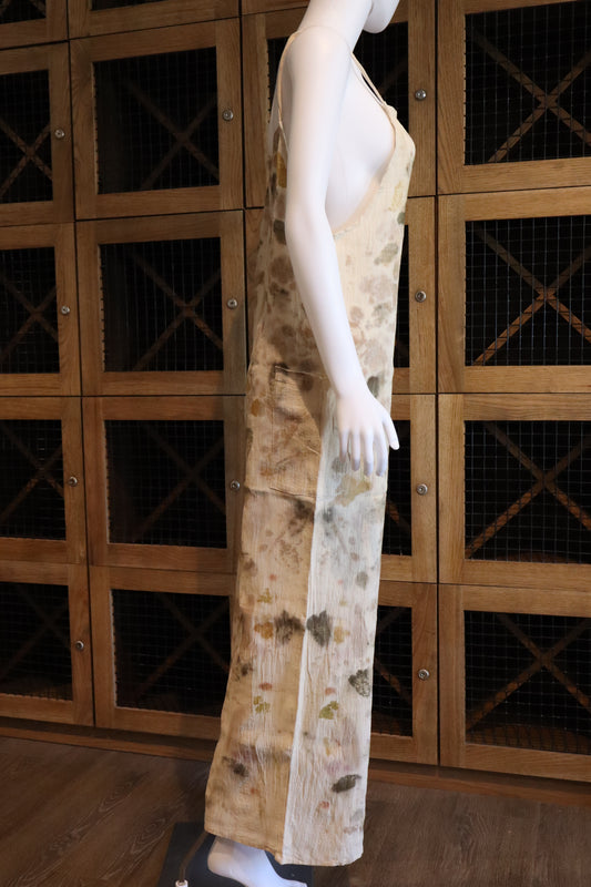 Elegant Natural Jumpsuit Print Leaves and Flowers