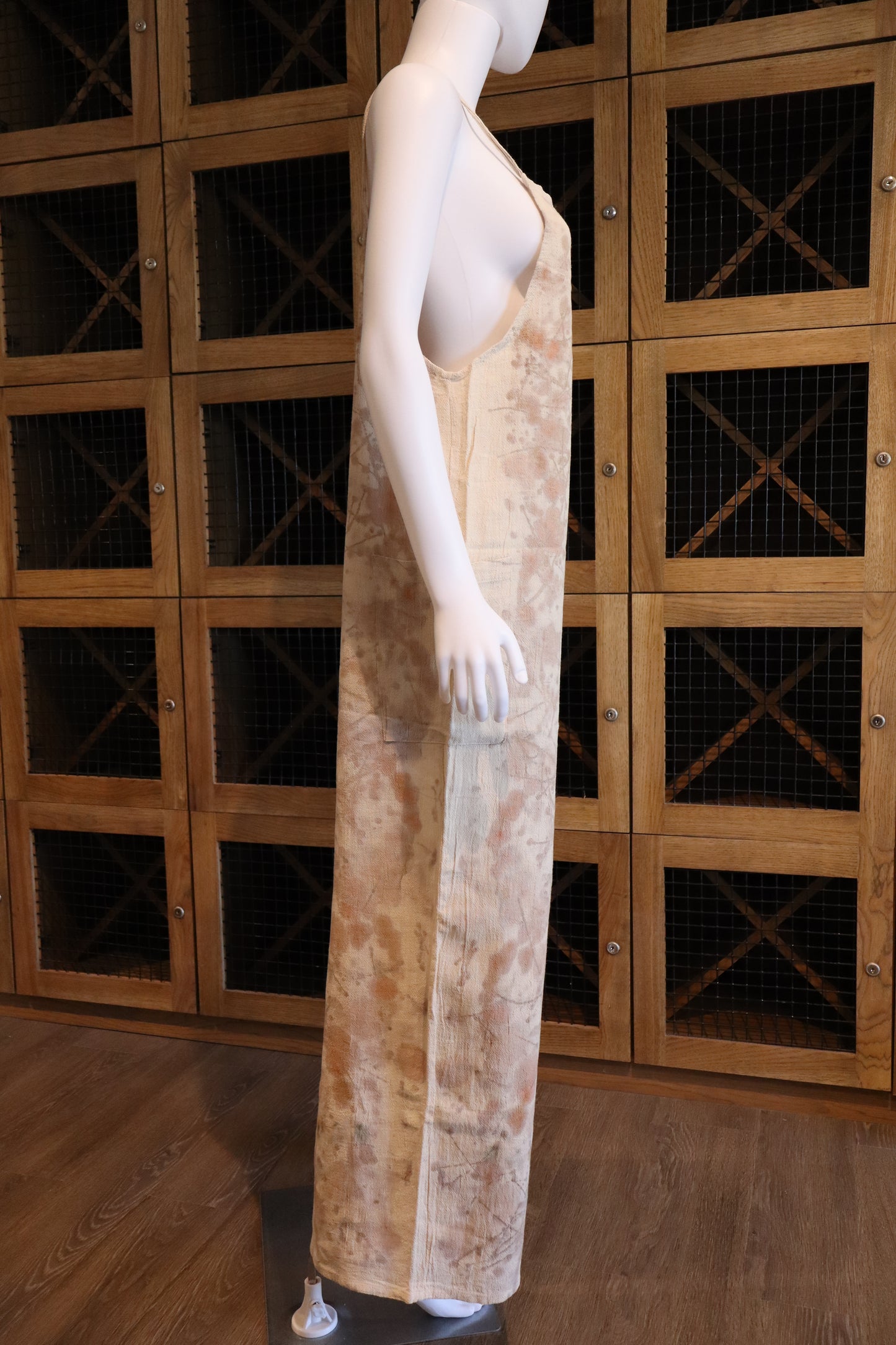Elegant Natural Jumpsuit Print Leaves and Flowers