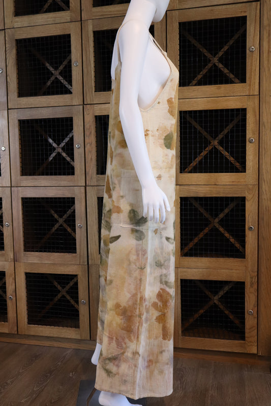 Elegant Natural Jumpsuit Print Leaves and Flowers