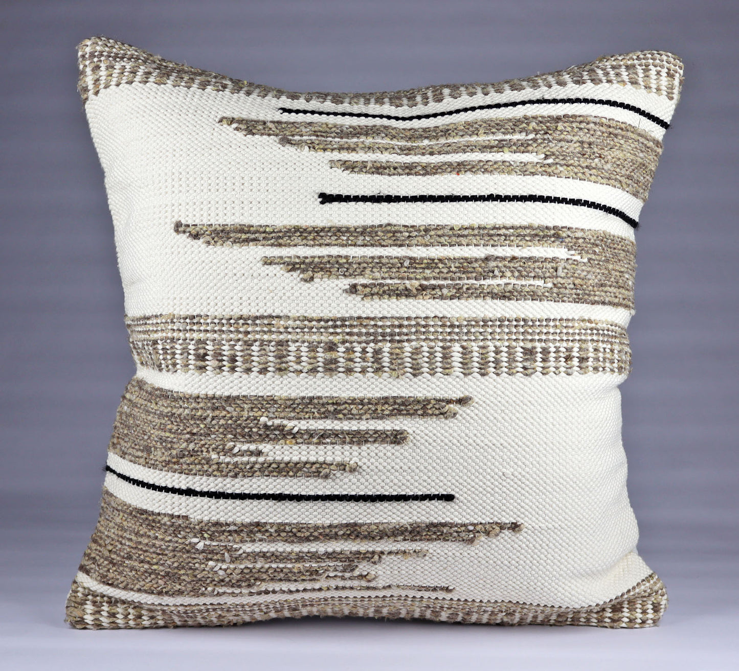 Pillow Natural organic Beige, Straw Brown and Black Color.