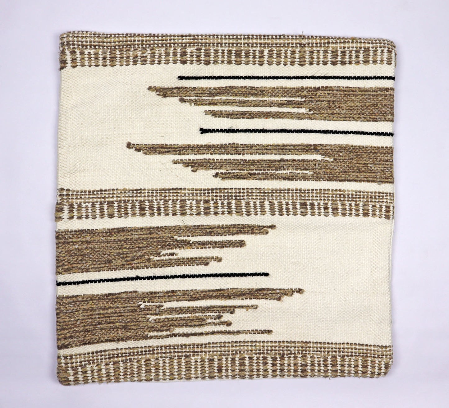 Pillow Natural organic Beige, Straw Brown and Black Color.