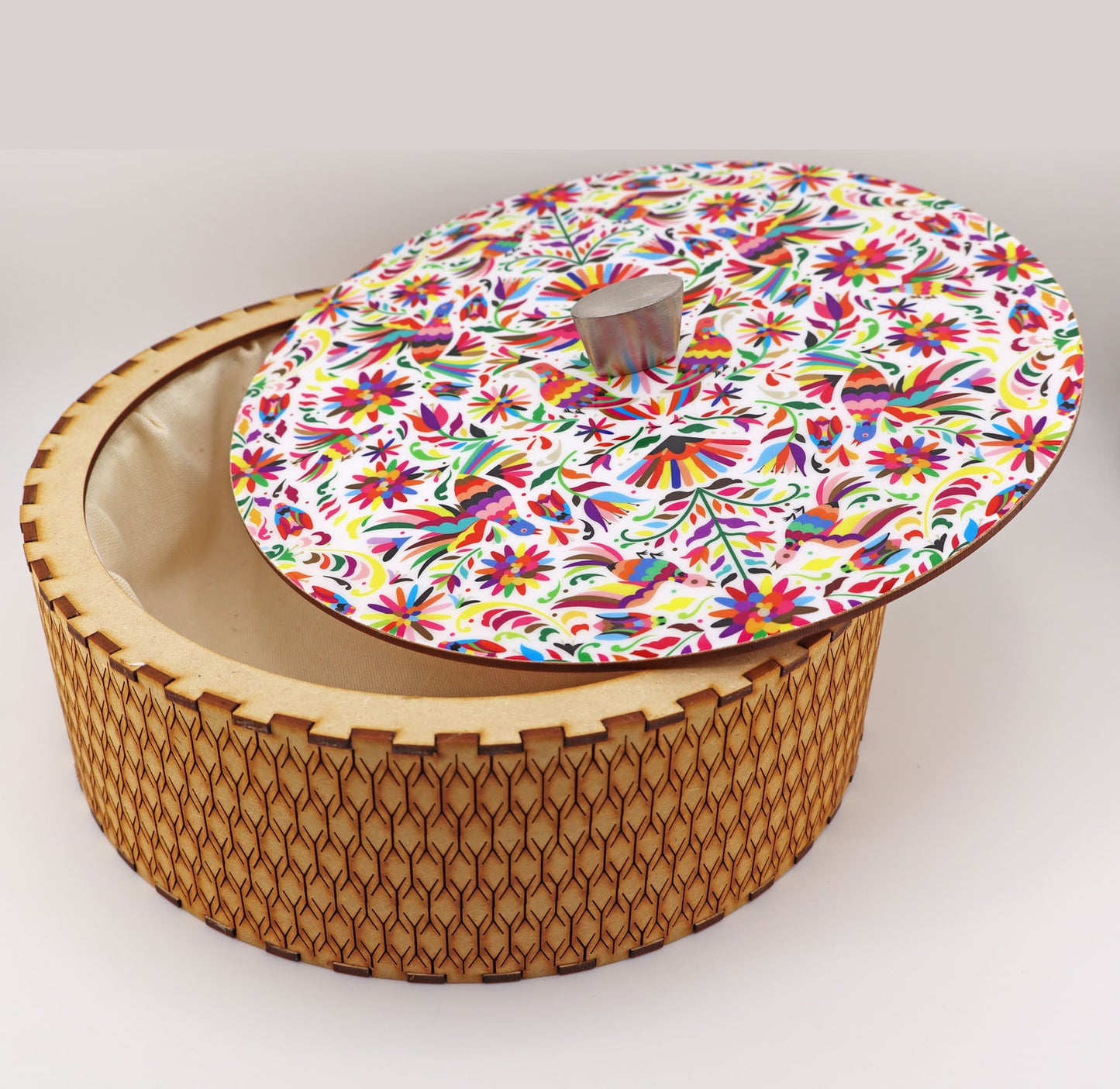 Tortillla Warmer, Tenangos colorful Contemporary design, Handmade Wood
