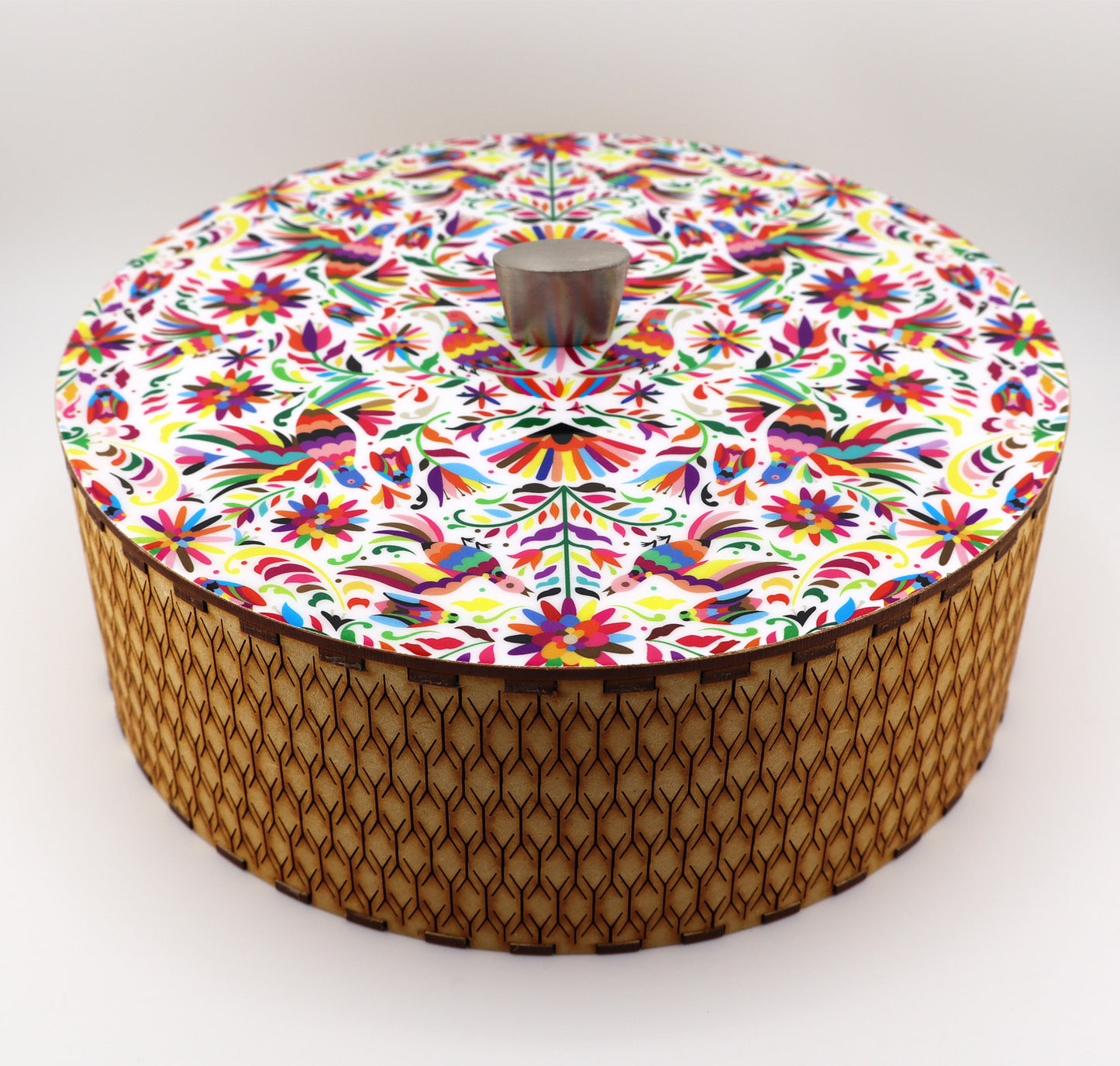 Tortillla Warmer, Tenangos colorful Contemporary design, Handmade Wood