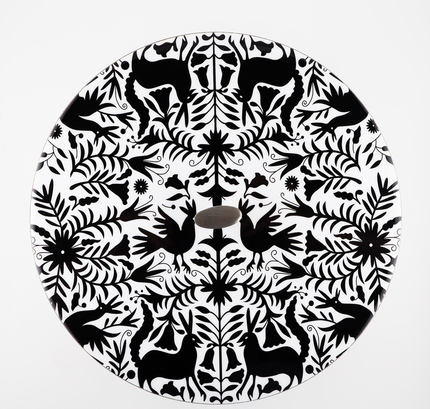 Tortillla Warmer Handmade Parota Wood, Black Otomi Contemporary design.