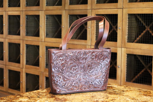 Tooled Leather Brown Bag – Timeless Craftsmanship, Modern Elegance