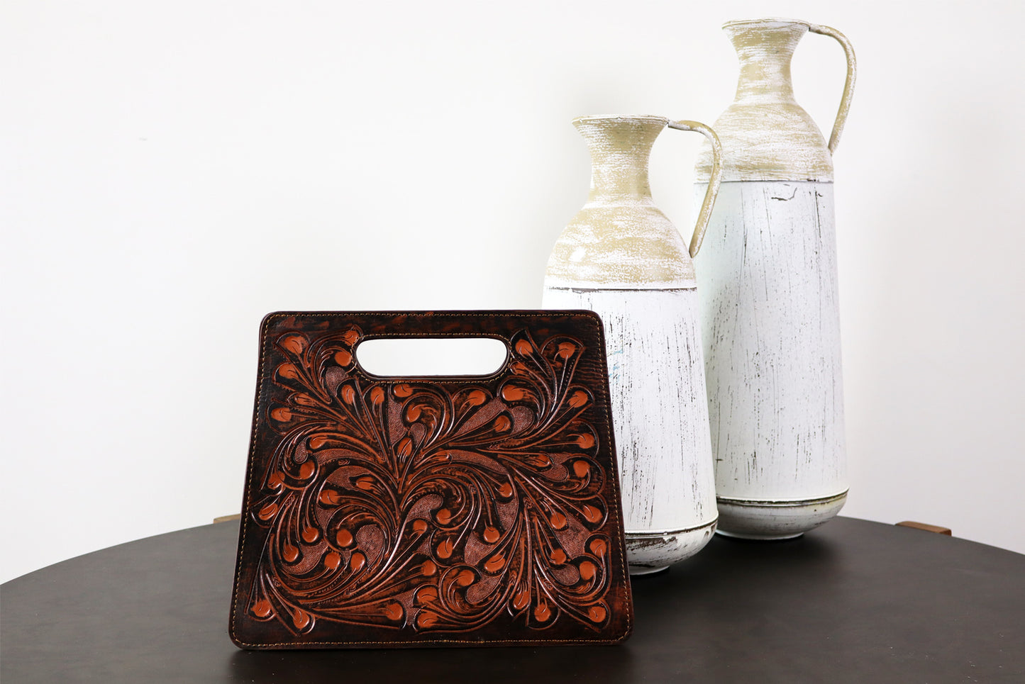 Handmade Leather, Crossbody bag, French beige Bag, Genuine Tooled Leather bags