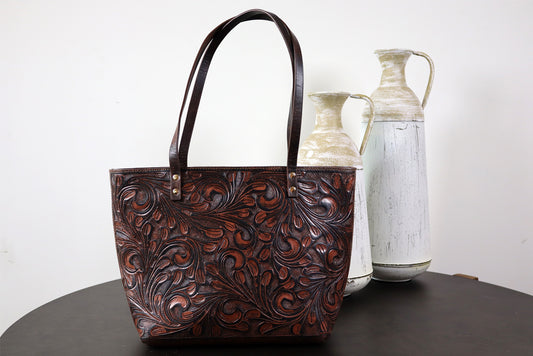 Leather Shoulder bag, Leather Women Bags, Handmade bag, tooled leather
