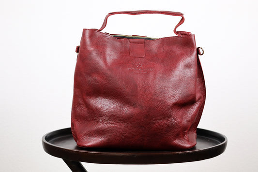 Crossbody Red wine Purse, Handmade Leather