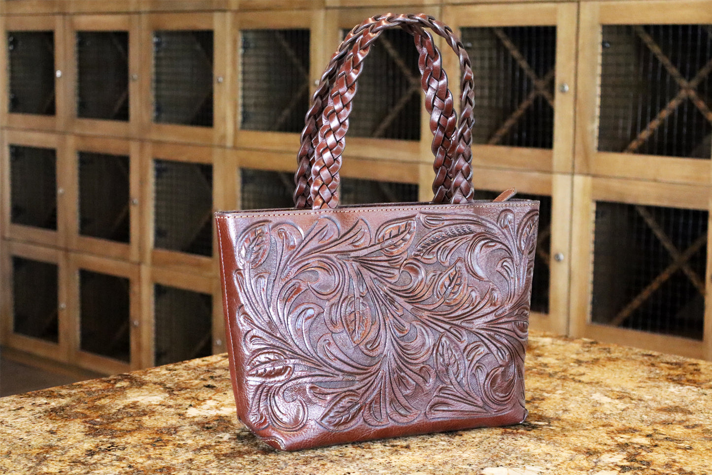 Leather Crossbody bag, lady Brown Bag, Genuine Tooled Leather bags