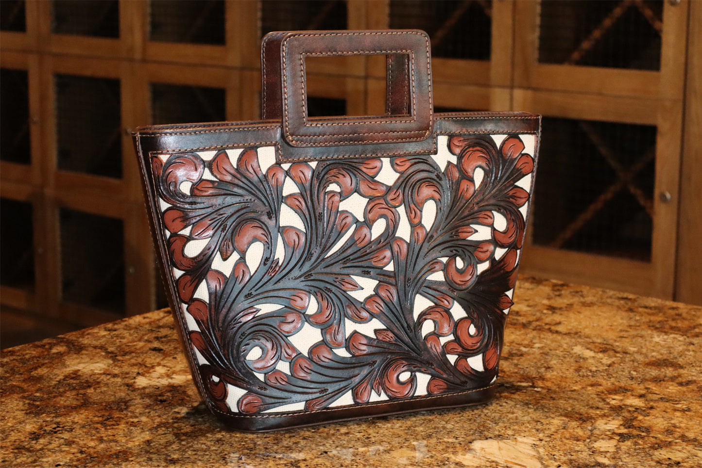 Tooled Leather French beige Bag – Timeless Craftsmanship, Modern Elegance