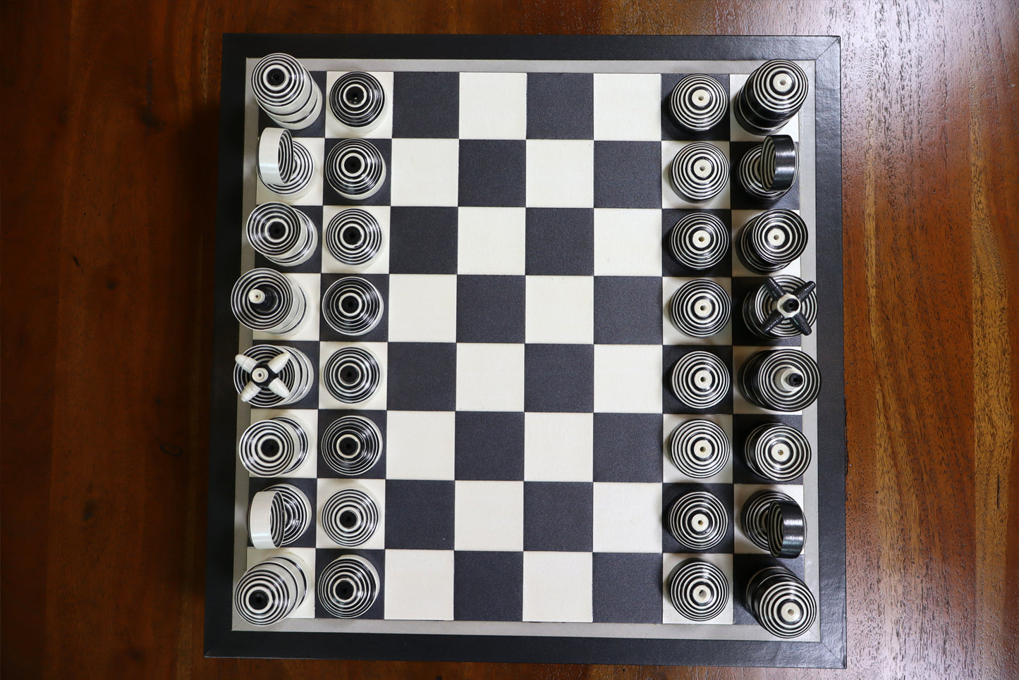 One-of-a-Kind Paper Chess Board - Modern Collectible Art for Game Enthusiasts