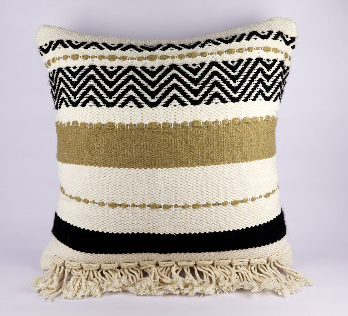 Pillow Natural Organic Color Beige, Black, Golden Corn Brown.