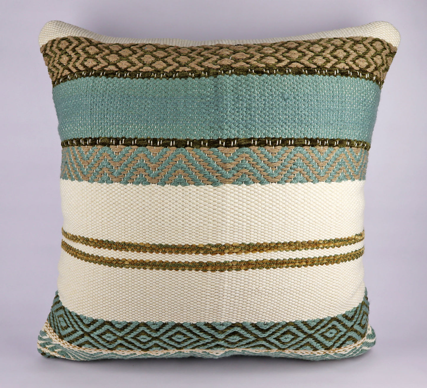 Pillow Natural Organic Color Olive Green, Brown, Beige.