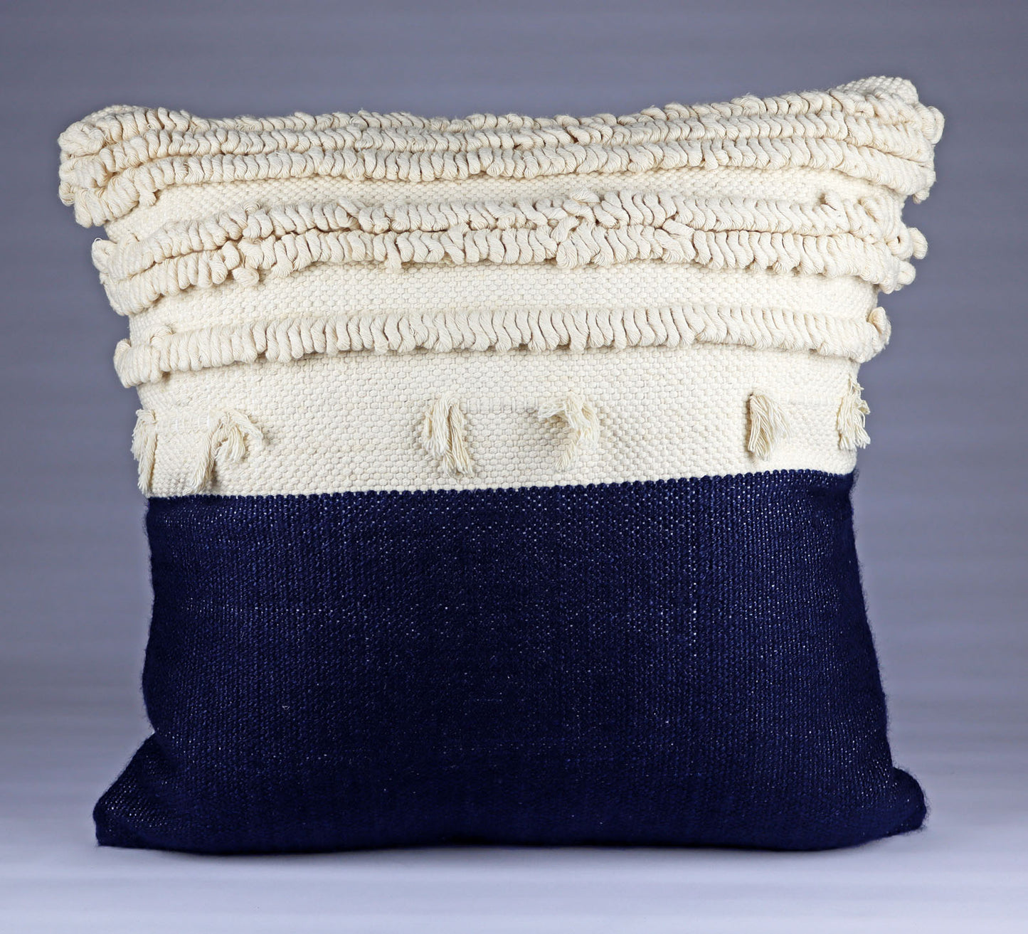Pillow Natural Organic Navy blue, Beige.