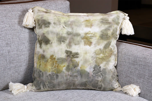 Ecoprint Nice Pillow, Original Design, Eco-Friendly, Organic Cotton, Handmade Dyed