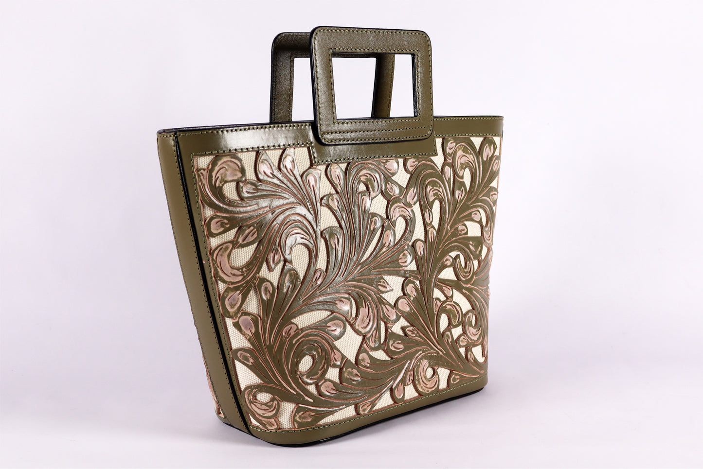 Tooled Leather Vintage Olive Bag – Timeless Craftsmanship, Modern Elegance Bag