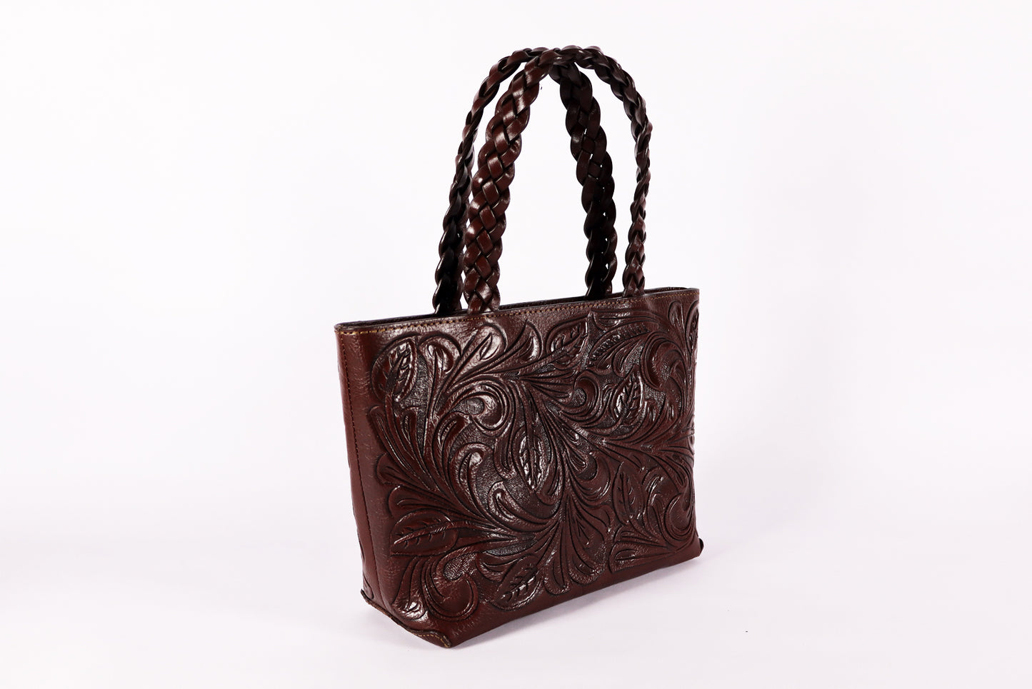 Leather Crossbody bag, lady Brown Bag, Genuine Tooled Leather bags