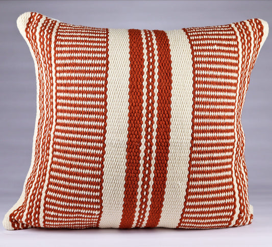 Pillow Natural organic Red and Beige colors.