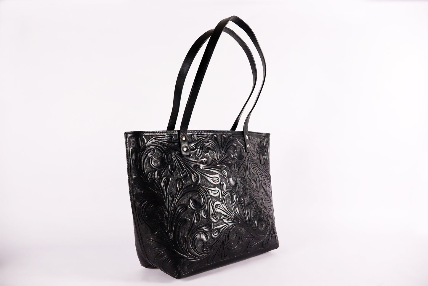Tooled Leather Black Bag – Timeless Craftsmanship, Modern Elegance