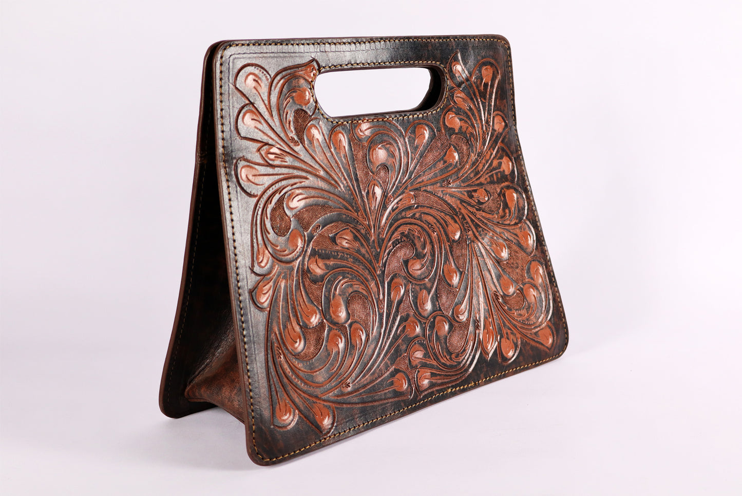 Handmade Leather, Crossbody bag, French beige Bag, Genuine Tooled Leather bags