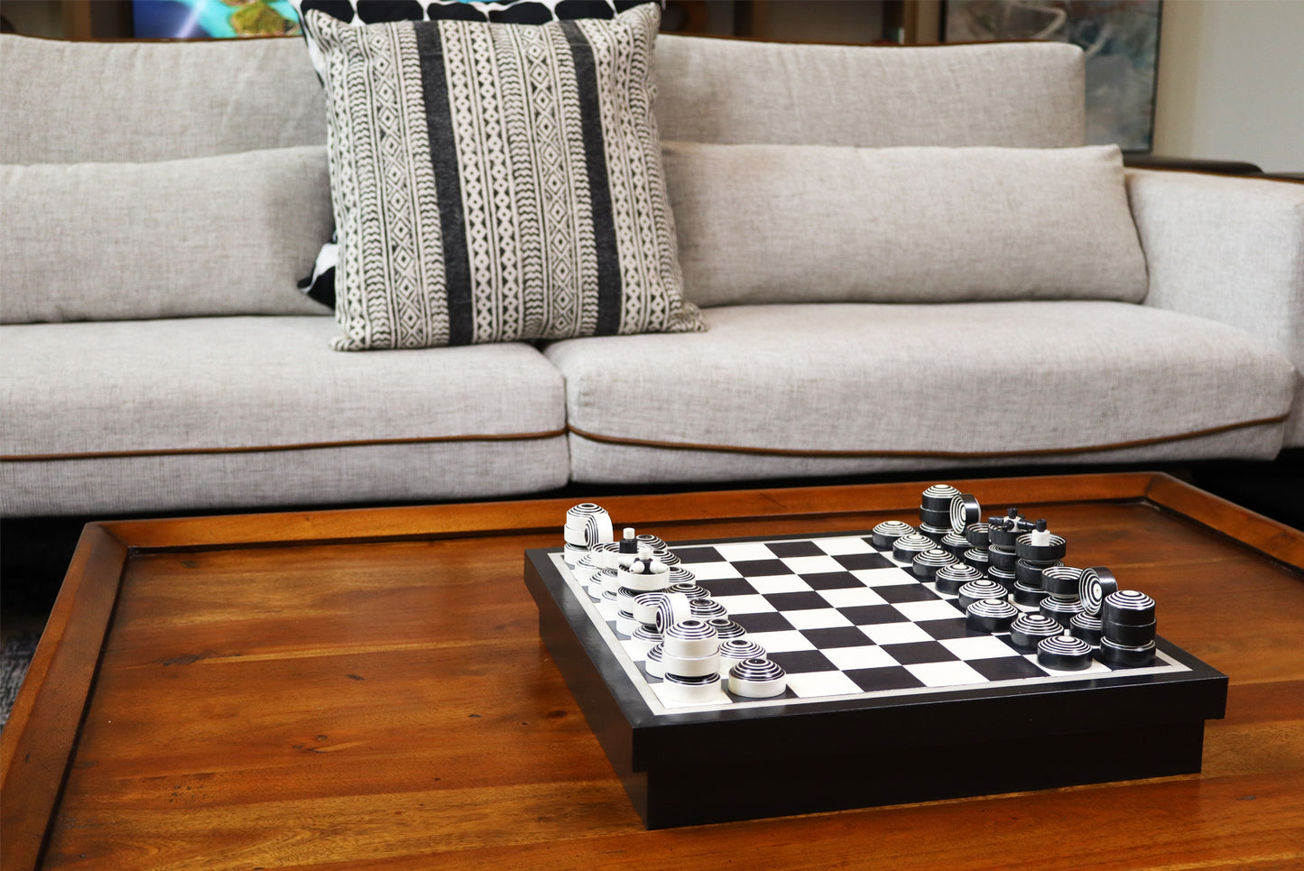 One-of-a-Kind Paper Chess Board - Modern Collectible Art for Game Enthusiasts