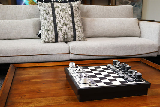 One-of-a-Kind Paper Chess Board - Modern Collectible Art for Game Enthusiasts