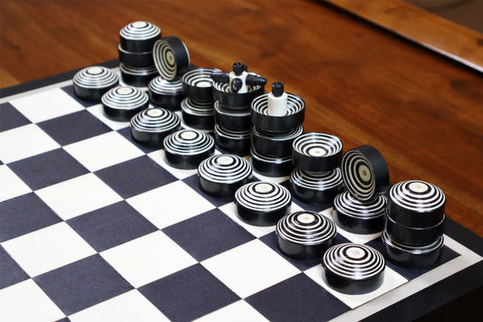 One-of-a-Kind Paper Chess Board - Modern Collectible Art for Game Enthusiasts