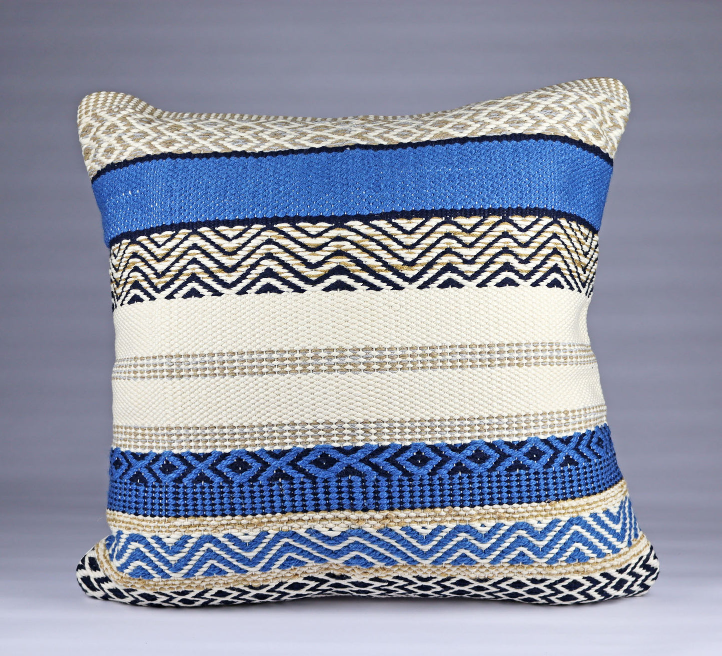 Pillow Natural Organic Color Blue, Black, Brown, Beige.