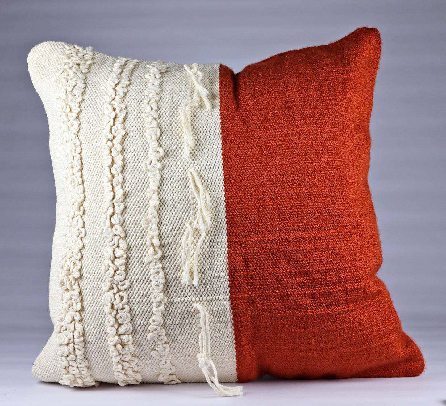 Pillow Natural organic Red and Beige colors.