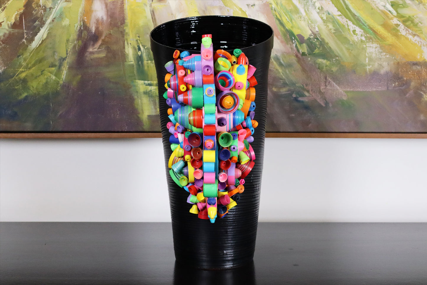 Artistic Black Paper Vase - Modern Home Décor Accent with Unique Style