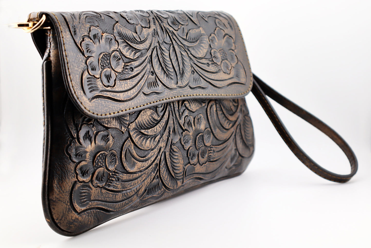 Crossbody Old Bronze Bags, Genuine Tooled Leather bags