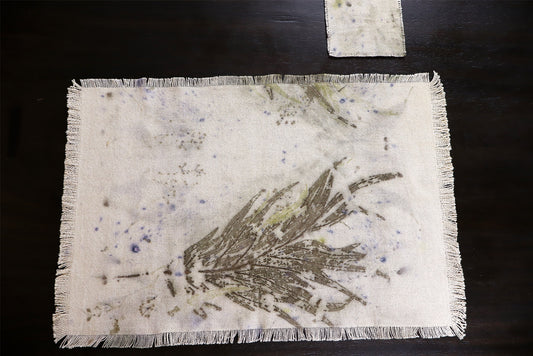 Botanical Placemats Handmade Dyed, Natural Cotton