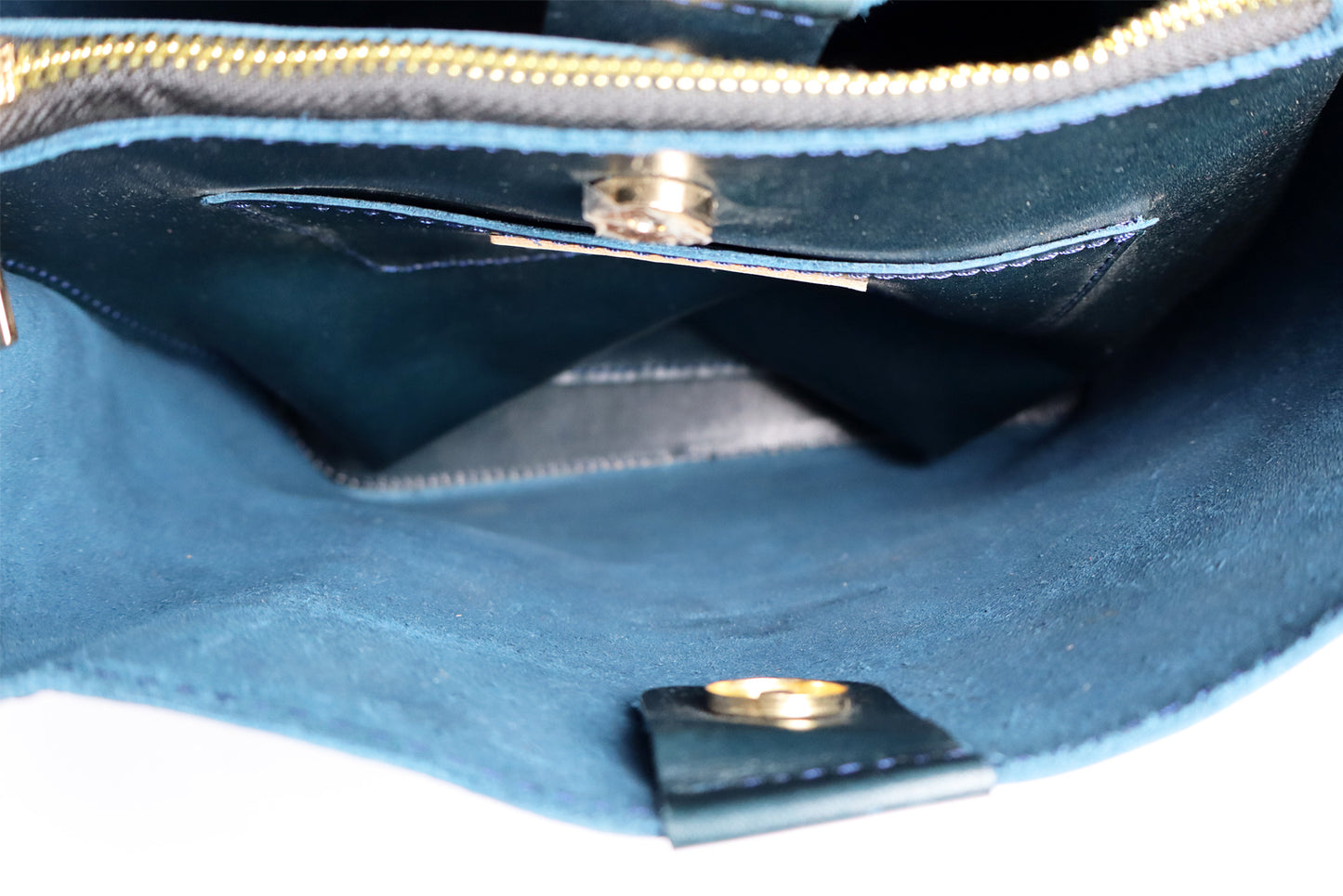 Crossbody Dark Ocean Blue Purse, Handmade Leather