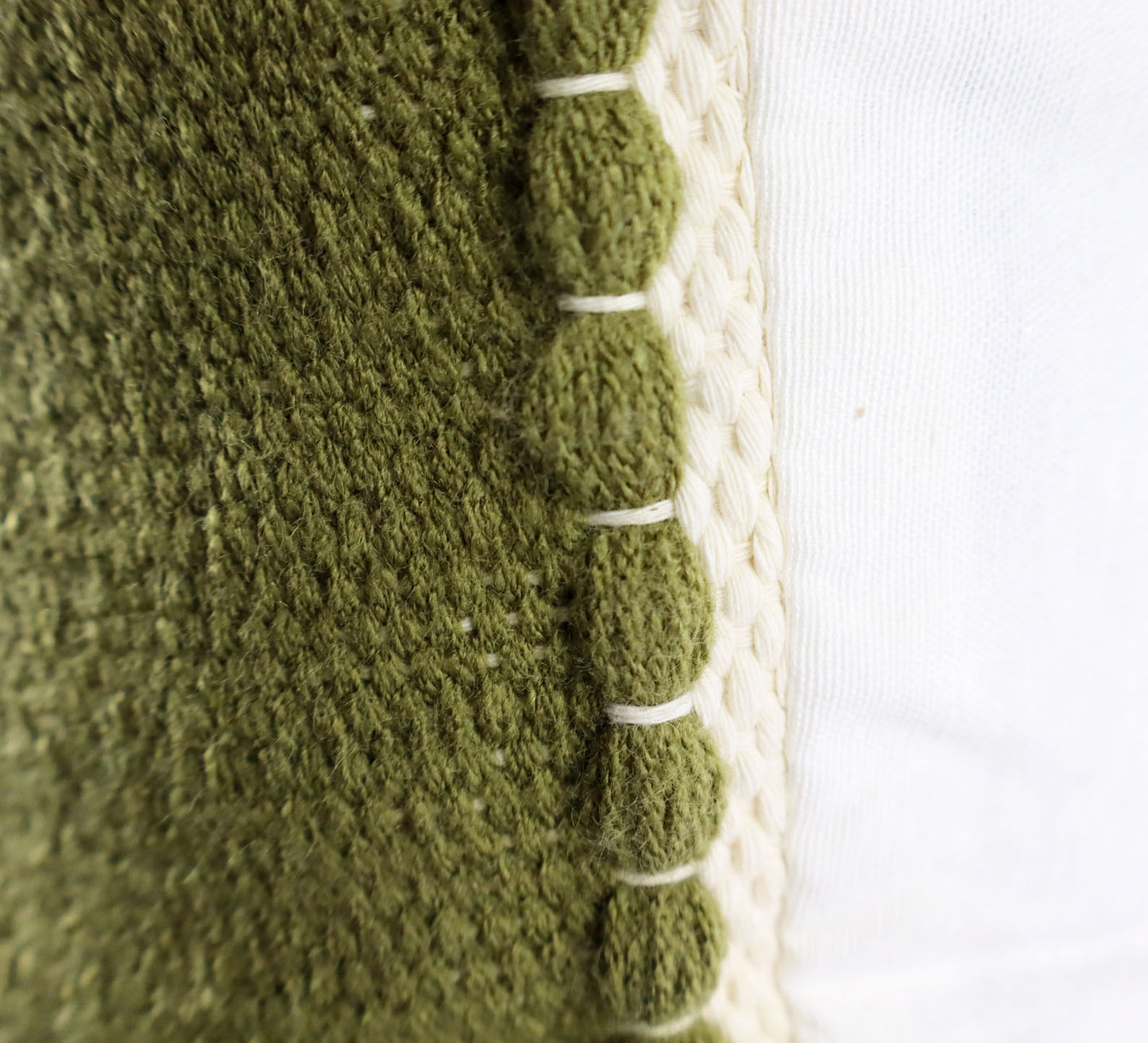 Pillow Natural Organic Color Olive Green, Black, Beige.