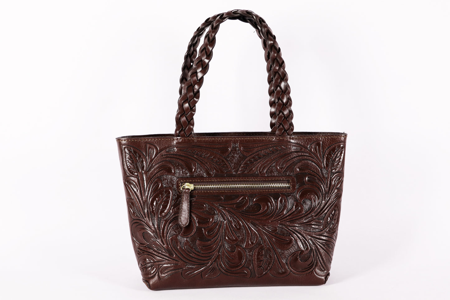 Leather Crossbody bag, lady Brown Bag, Genuine Tooled Leather bags