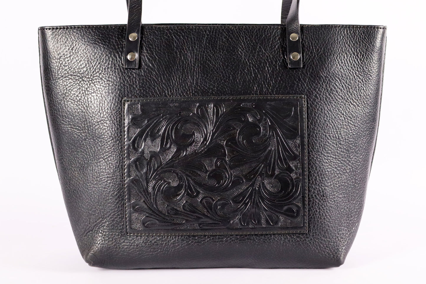 Tooled Leather Black Bag – Timeless Craftsmanship, Modern Elegance