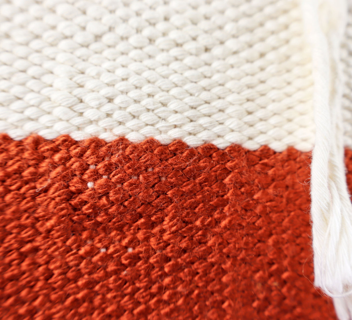 Pillow Natural organic Red and Beige colors.