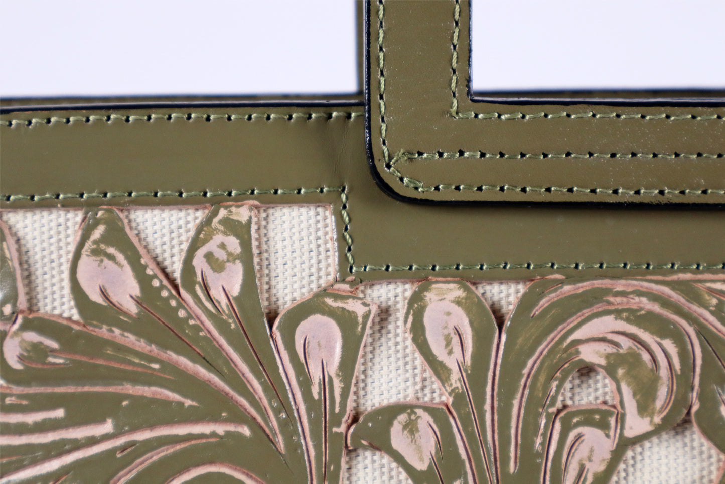 Tooled Leather Vintage Olive Bag – Timeless Craftsmanship, Modern Elegance Bag
