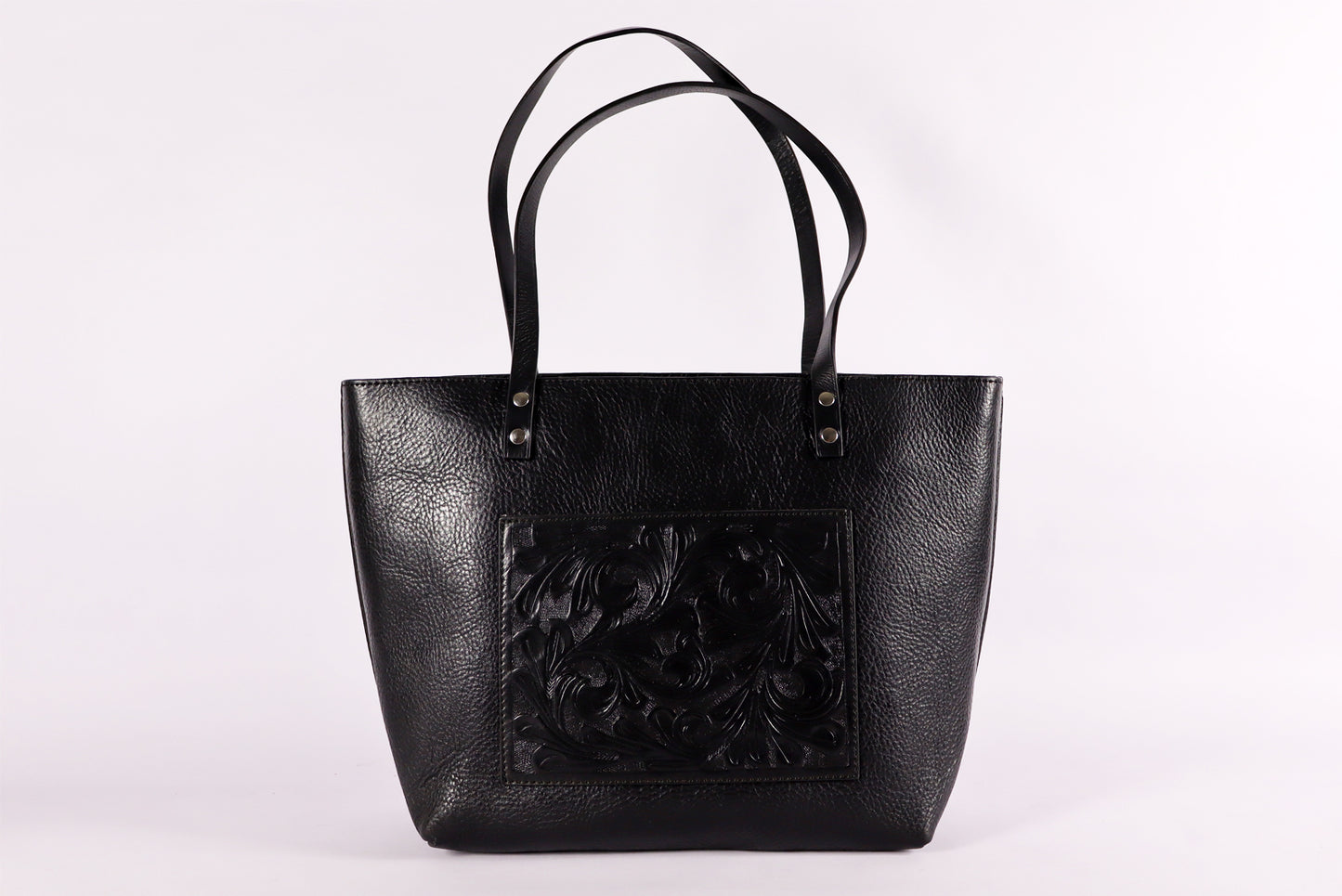 Tooled Leather Black Bag – Timeless Craftsmanship, Modern Elegance