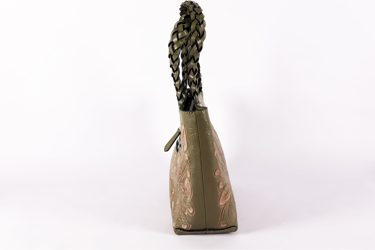 Leather Crossbody bag, Lady Olive Bag, Genuine Tooled Leather bags, purse for Women.
