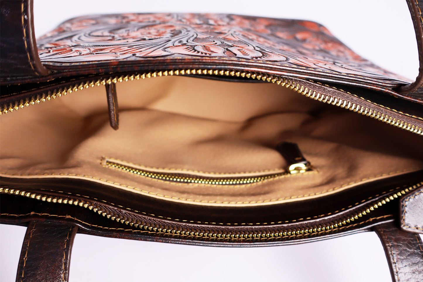 Tooled Leather French beige Bag – Timeless Craftsmanship, Modern Elegance