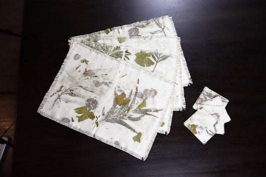 Placemats Original Lovers of Nature Organic Cotton Eco-Friendly, Set of 4 Placemats.